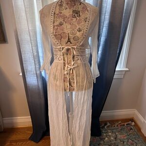 White swimsuit cover up dress